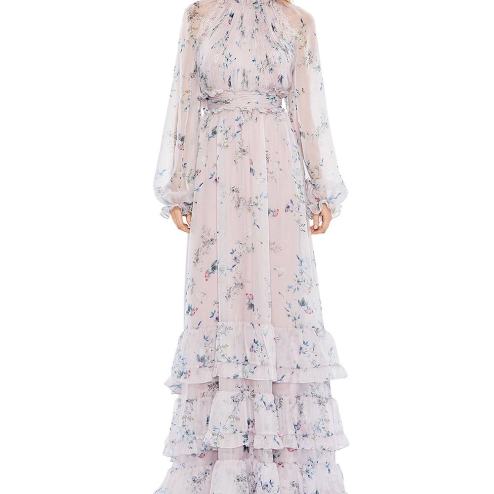 Mac duggal Floral Pink Maxi Dress  10893
